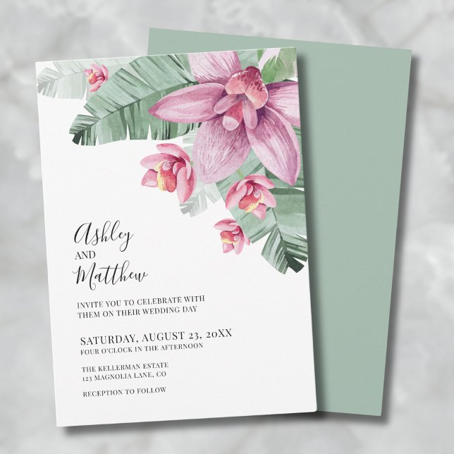 Invitation Mariage Floral Tropical (Modern Floral Tropical Wedding Invitation)