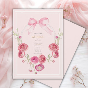 Invitation Mariage Floral Vintage Pavot Rose