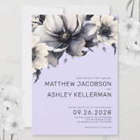 Mariage Floral Violet Aquarelle Moderne