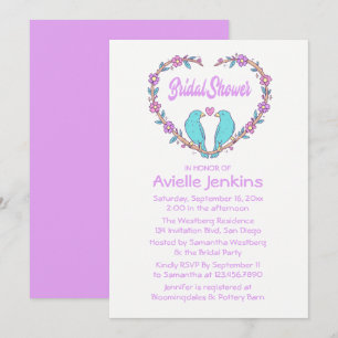 Invitation Mariage Floral Violet Lavage de l'Amour Cœur de Ma