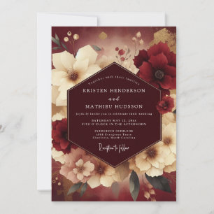 Invitation Mariage Flore Baroque de Bourgogne