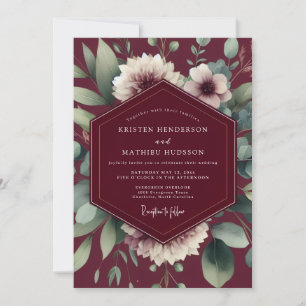 Invitation Mariage Flore Picturale Marron