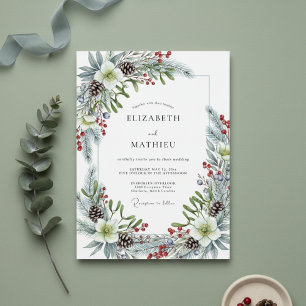 Invitation Mariage Florissant Épine Blanche d'Hiver