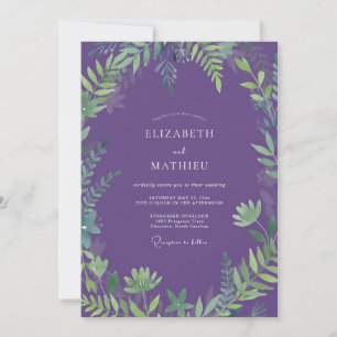 Invitation Mariage Florissant Pourpre