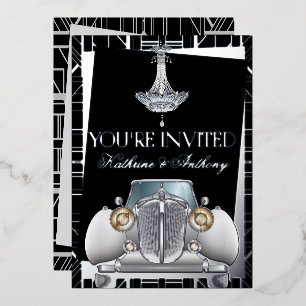 Invitation Mariage Foil Gatsby Déco