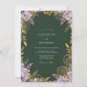 Invitation Mariage Forest Lavande Filigrane Eucalyptus
