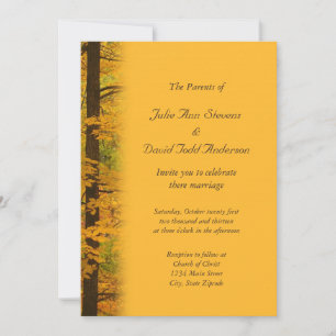 Invitation Mariage forestier d'automne jaune