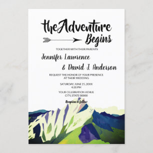 Invitation Mariage forestier de montagne moderne