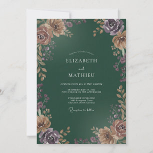 Invitation Mariage Forestier Dusty Mauve Ranunculus Eucalyptu