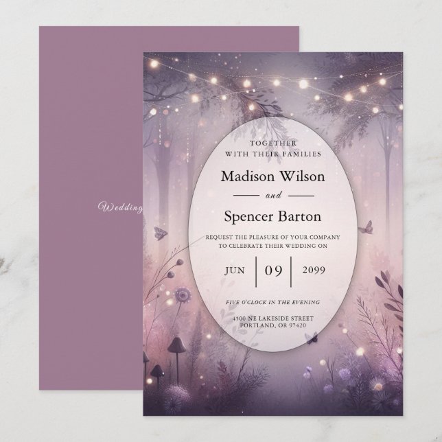 Invitation Mariage forestier Ethereal Fairy (Devant / Derrière)