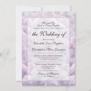 Invitation Mariage Formel Aquarelle Lilas Violet Élégant