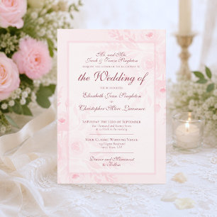 Invitation Mariage Formel Chic Bohème aux Pivoines Aquarelle
