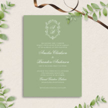 Mariage Formel Classique au Vert Sauge avec Blason