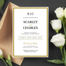 Mariage Formel Classique Monogramme Noir Or