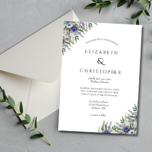 Invitation Mariage Formel Élégant Moderne au Lavande Violet 