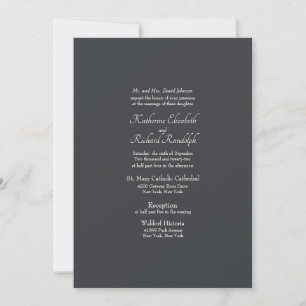 Invitation Mariage Formel Gris Église