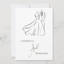 Mariage Formel Minimaliste Noir Blanc Script