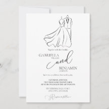 Mariage Formel Minimaliste Noir Blanc Script