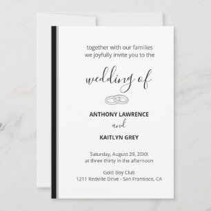 Invitation Mariage Formel Simple Noir et Blanc - Sur Mesure