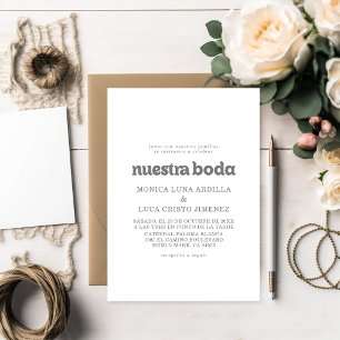 Invitation Mariage Formel Simple Nuestra Boda