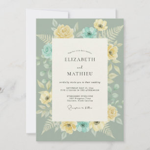 Invitation Mariage Fougère Aqua Beurre