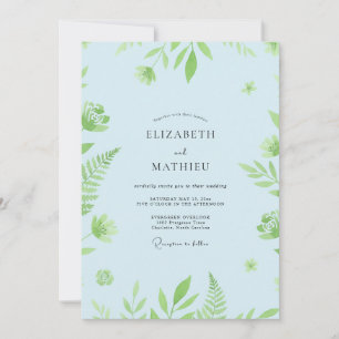 Invitation Mariage Fougère Glace Pistache