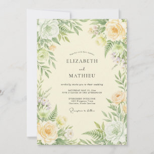 Invitation Mariage Fougère Jaune Beurre