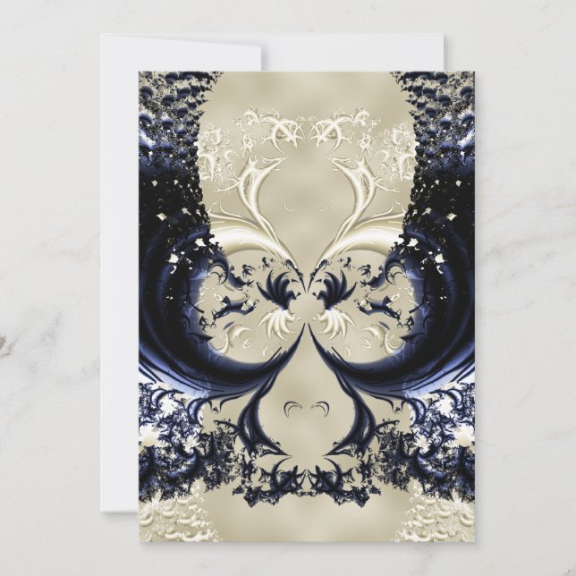 Invitation Mariage fractal de dentelle d'ivoire (Devant)