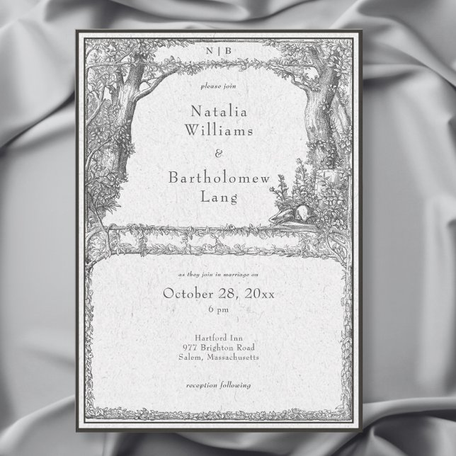 Invitation Mariage frontalier de la forêt médiévale gothique  (Créateur téléchargé)