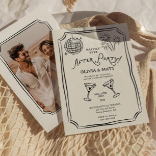 Invitation Mariage Fuite de Nuit de Fête Après Heureux