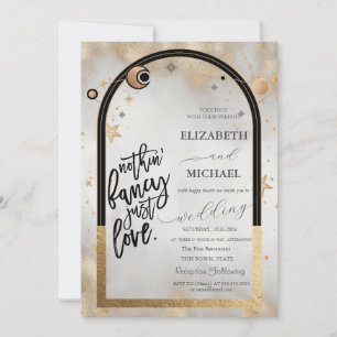 Invitation Mariage Galaxie Soleil Et Lune Or Céleste Étoiles 