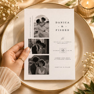 Invitation Mariage Galerie de Photos Romantique en Arc