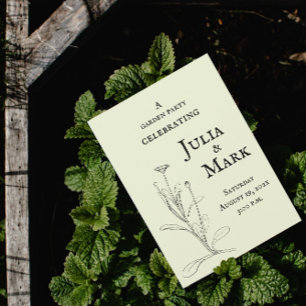 Invitation Mariage Garden Party   Sage jaune