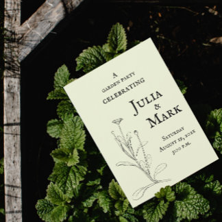 Invitation Mariage Garden Party | Sage jaune