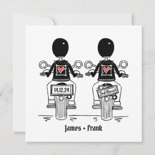 Invitation Mariage gay Gay Motorcycle Gay Custom Two Grooms