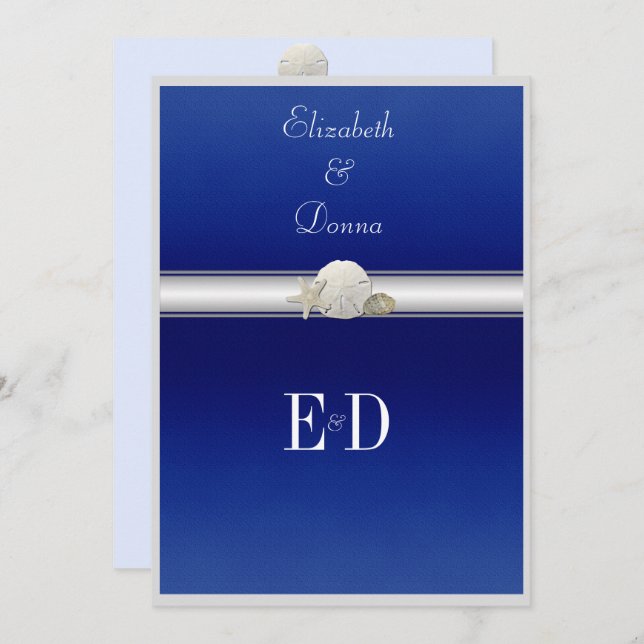 Invitation Mariage gay/lesbienInvitation Starfish Sand Dollar (Devant / Derrière)