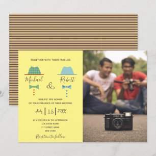 Invitation Mariage Gay Photo Rétro Coloré