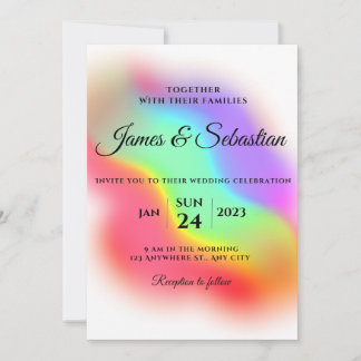Invitation Mariage gay pride Rainbow
