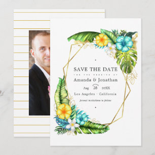 Invitation Mariage géométrique Aloha tropical d'été Photo
