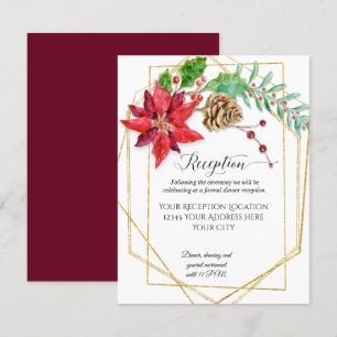 Invitation Mariage géométrique de Noël en Bourgogne