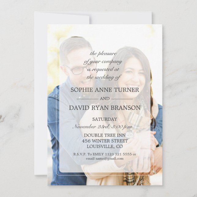 Invitation Mariage géométrique de photo défraîchi moderne (Devant)