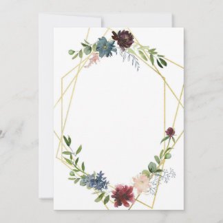 Invitation Mariage géométrique et fleurs
