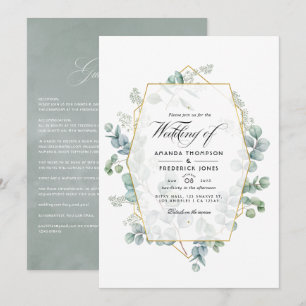 Invitation Mariage géométrique Eucalyptus Garden