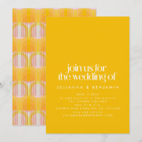 Mariage géométrique minimaliste jaune moderne