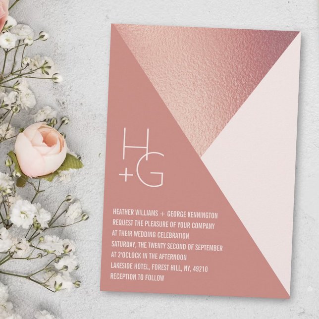 Invitation Mariage géométrique minimaliste moderne (Créateur téléchargé)