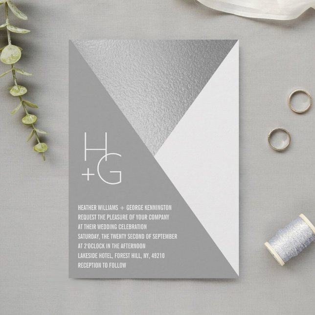 Invitation Mariage géométrique minimaliste moderne (Créateur téléchargé)