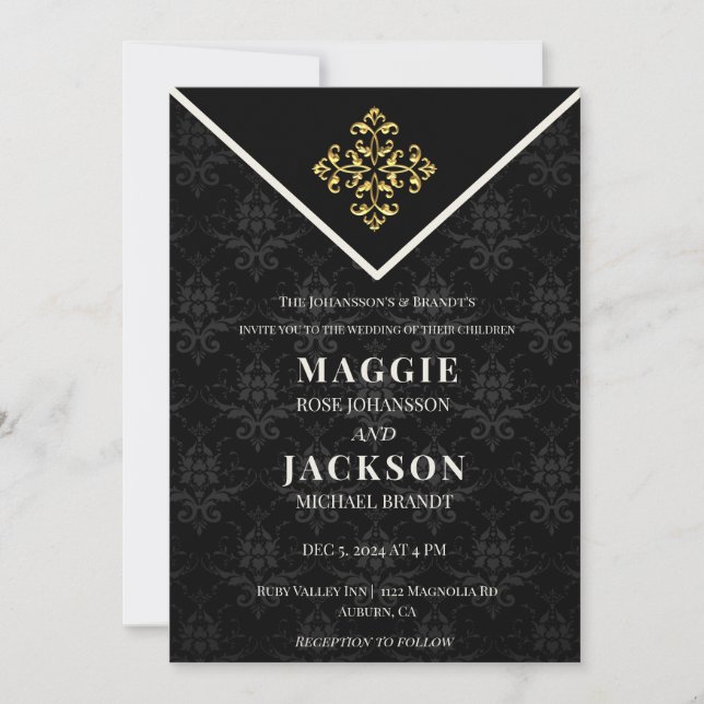 Invitation Mariage Glam du soir (Devant)