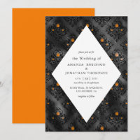 Mariage Glam Orange et Noir en Faux Damassé Brilla