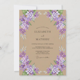 Invitation Mariage Glycine Lilas Claire