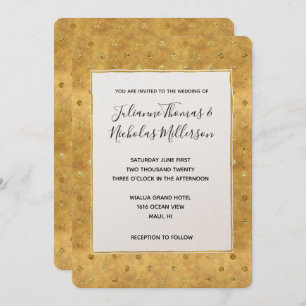 Invitation Mariage Gold Chic Dots Invite